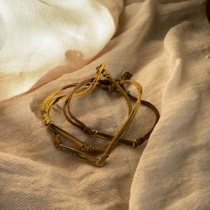 khaki metallic wrap bracelet